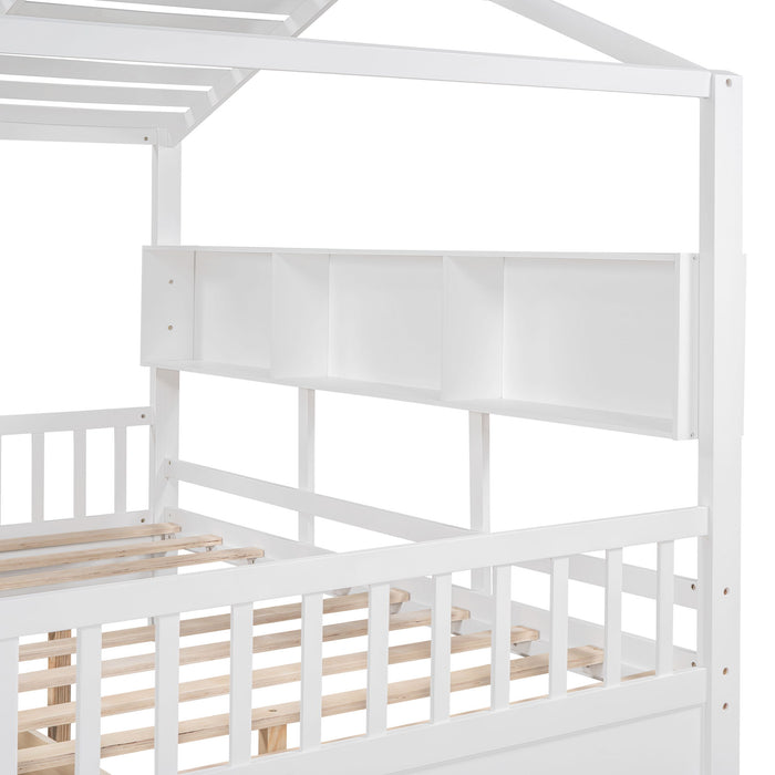 Modern Design House Bed With Storage Shelf