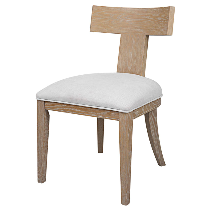 Idris - Armless Chair Natural - White & Light Brown