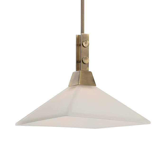 Brookdale - Industrial 1 Light Pendant - Light Brown & White