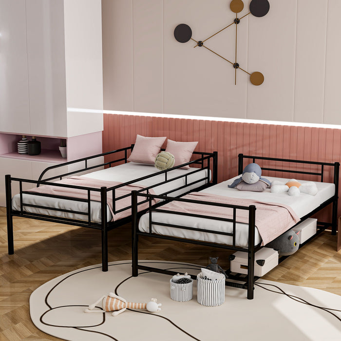 Metal Bunk Bed & Shelf And Guardrails