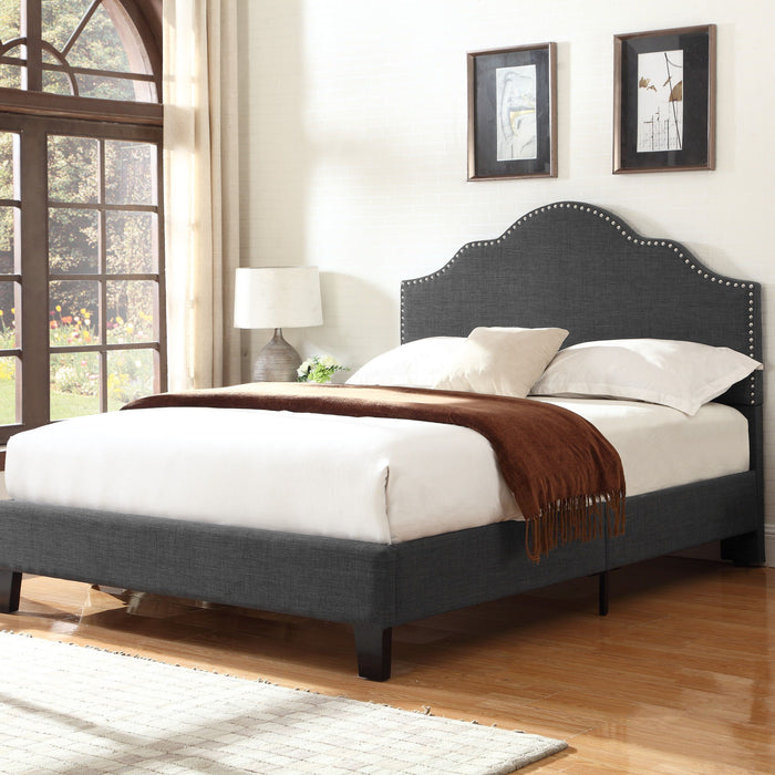 Madison - Full Upholstered Bed - Charcoal Gray