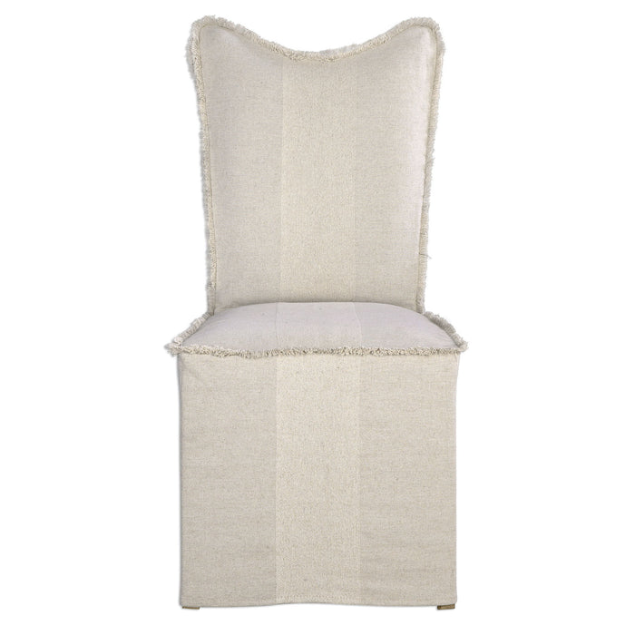 Lenore - Armless Chairs, Flax (Set of 2) - White