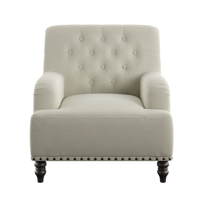 Layla - Accent Chair - Beige Herringbone