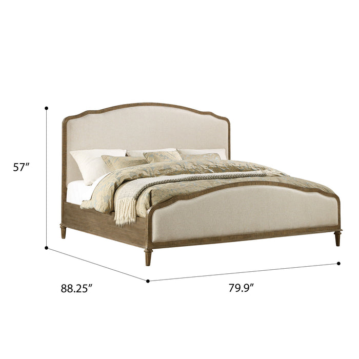 Interlude - King Upholstered Bed - Sandstone Buff