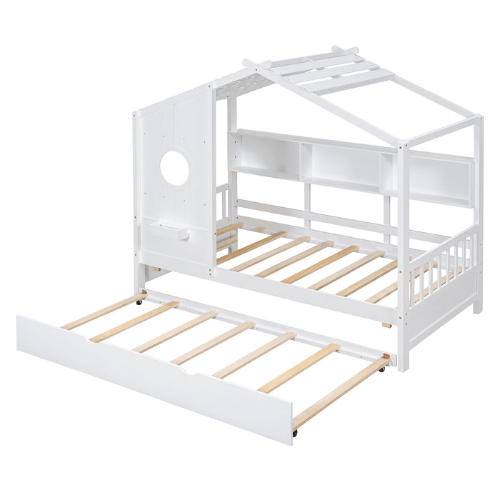 Modern Design House Bed With Storage Shelf