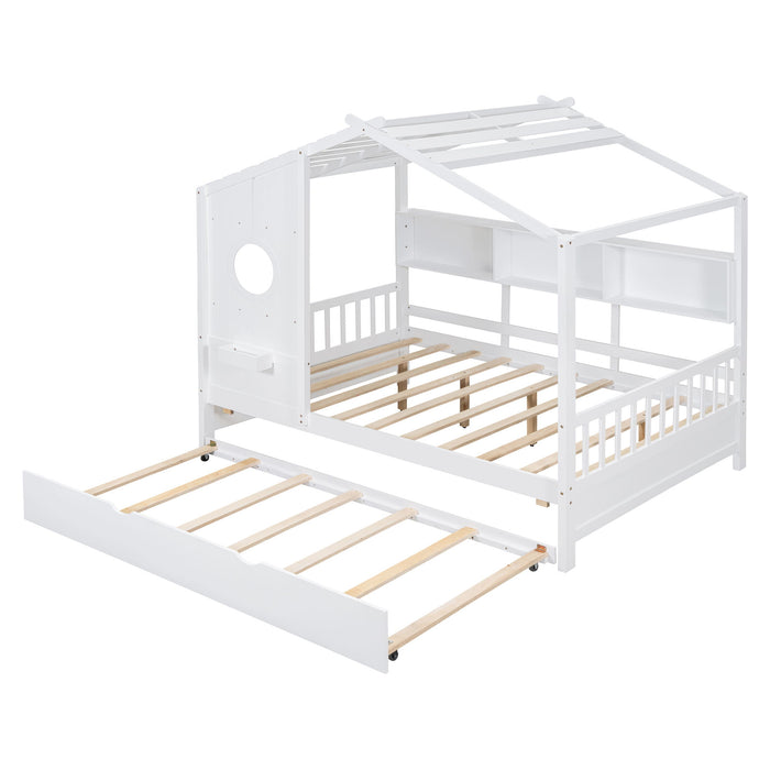 Modern Design House Bed With Storage Shelf