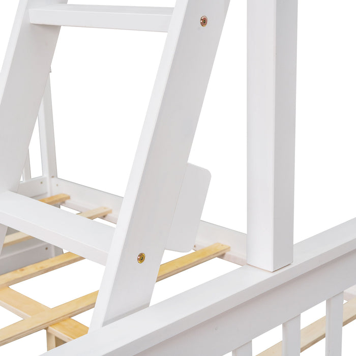 Bunk Bed With Ladders And 2 Storage Drawers