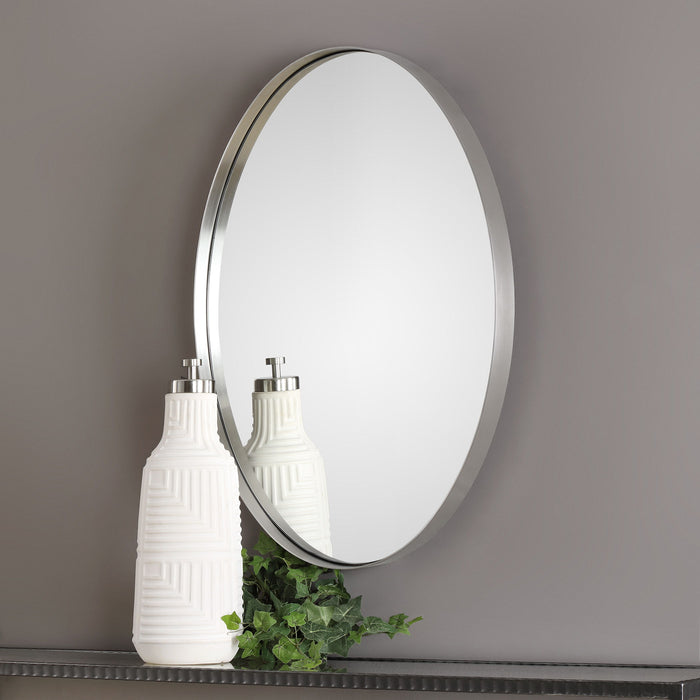 Pursley - Oval Mirror - Brushed Nickel