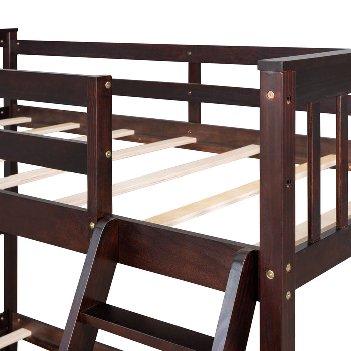 Bunk Bed With Ladders And 2 Storage Drawers