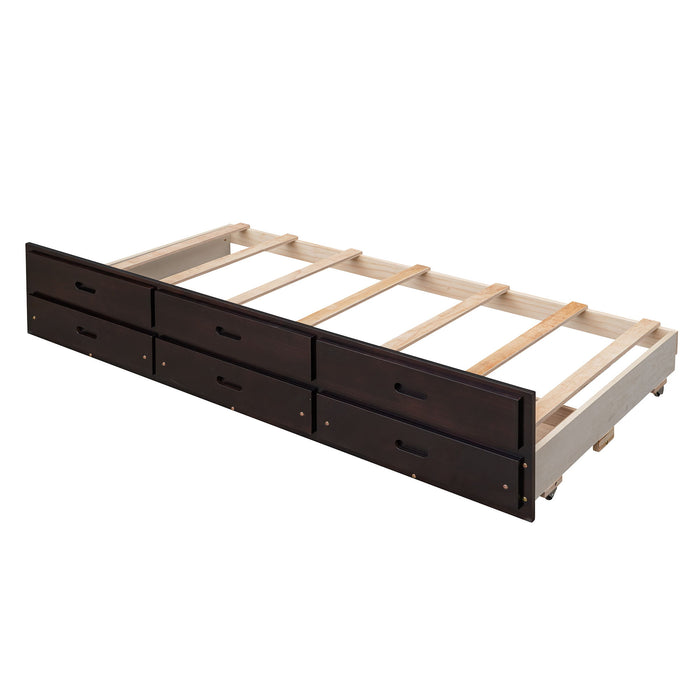 Bunk Bed With Twin Size Trundle And Drawers