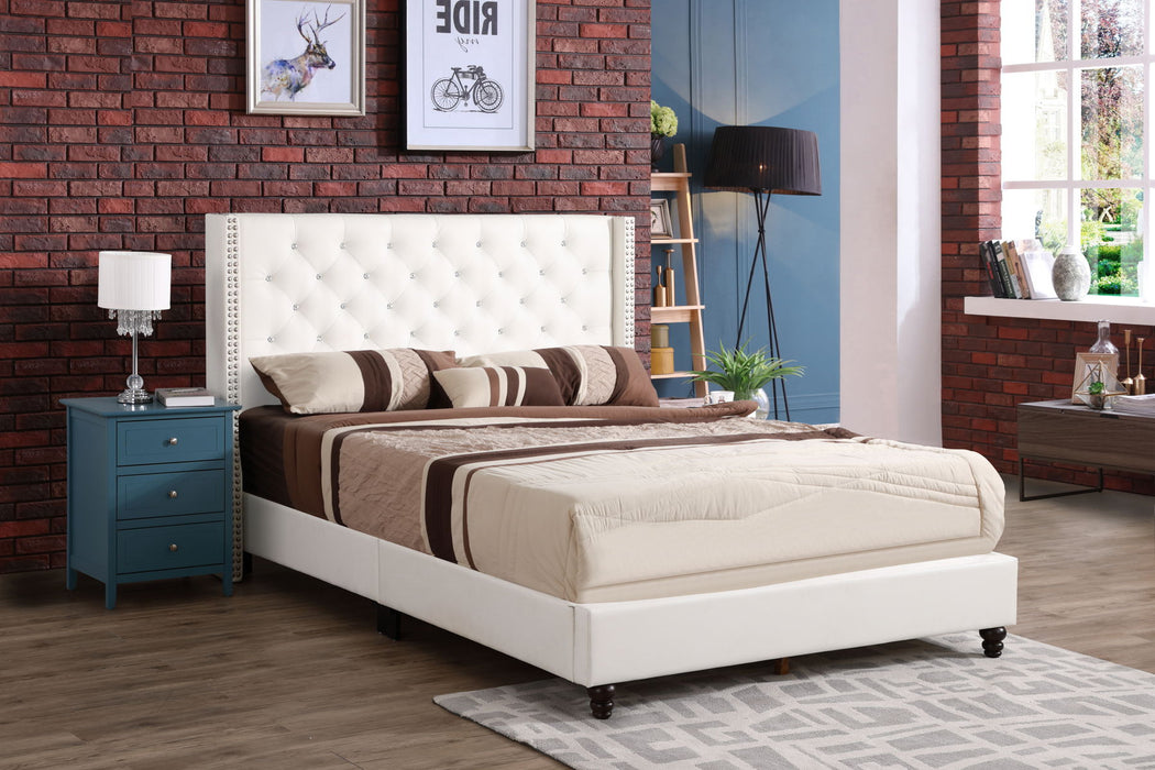 Upholstered Nailhead Trim Chic Bed