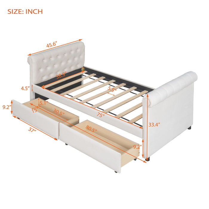 Upholstered Daybed, Wood Slat Support