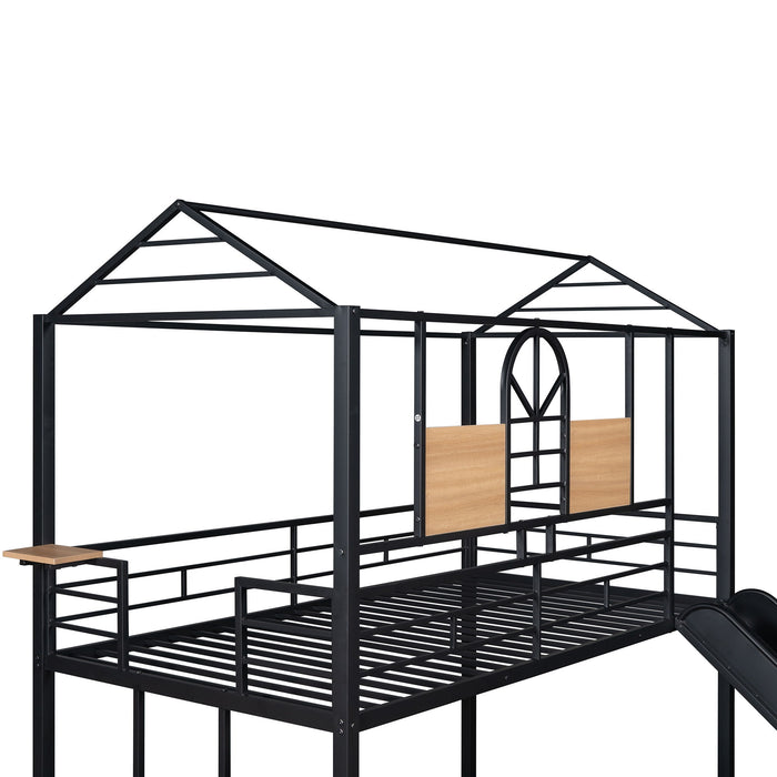 Metal Bunk Bed, Metal Housebed With Slide