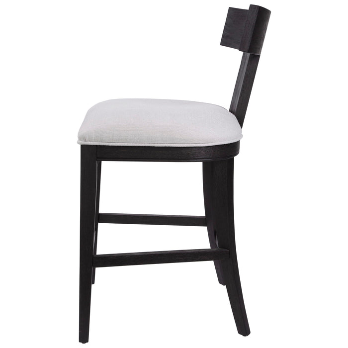 Idris - Modern Wood Counter Stool - Black & White