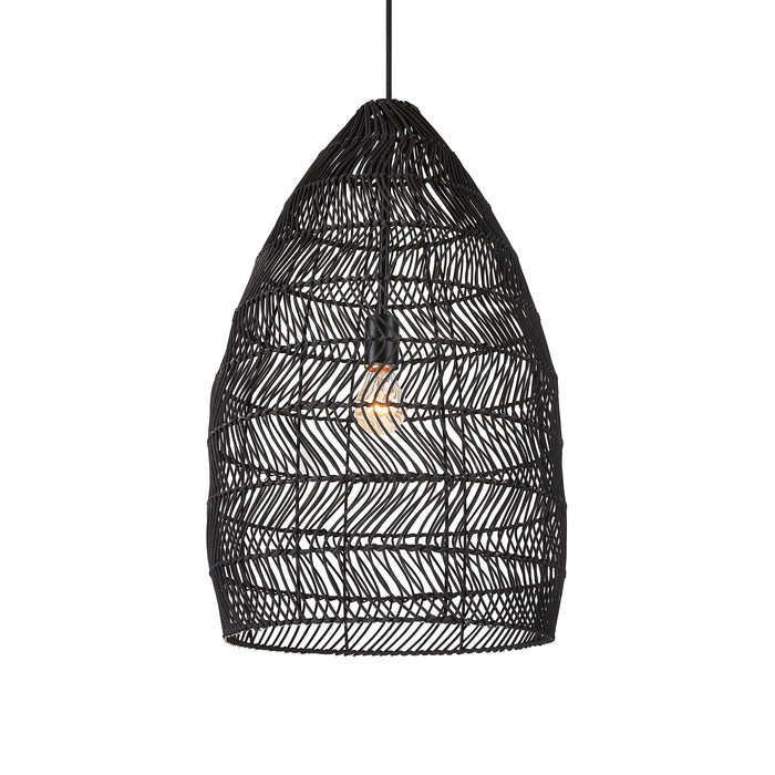 Nandi - 1 Light Woven Pendant - Black