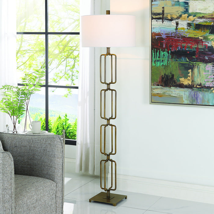 Link - Brushed Gold Floor Lamp