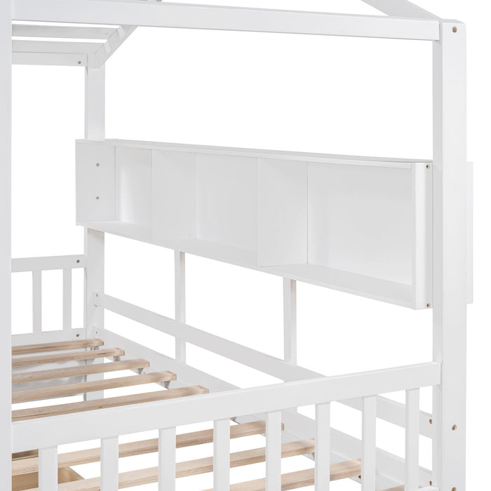 Modern Design House Bed With Storage Shelf
