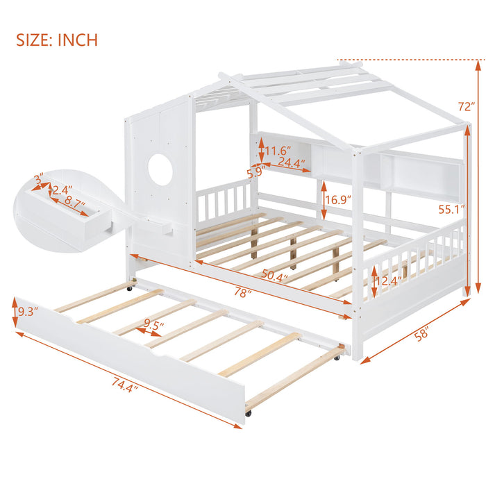 Modern Design House Bed With Storage Shelf