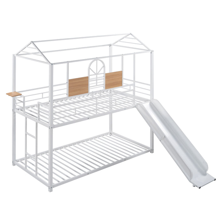 Metal Bunk Bed, Metal Housebed With Slide