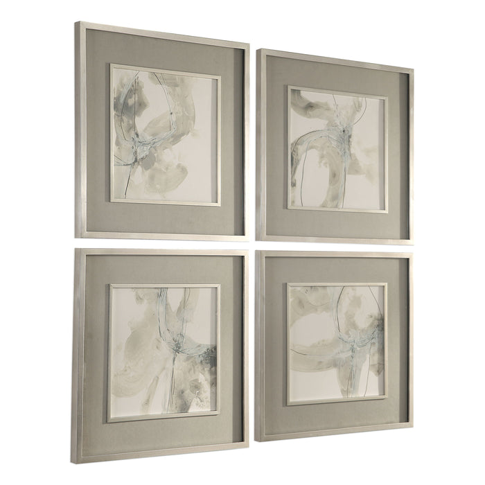 Divination - Abstract Art (Set of 4) - Beige