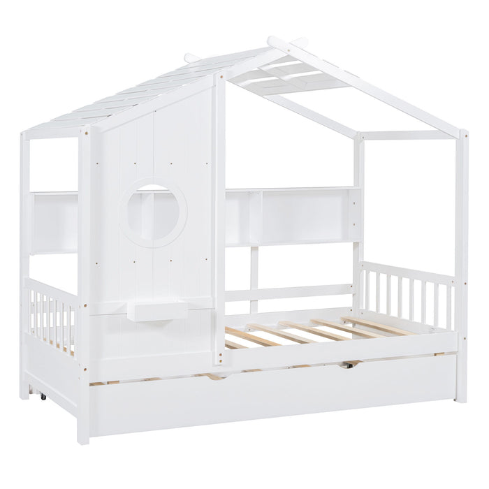 Modern Design House Bed With Storage Shelf