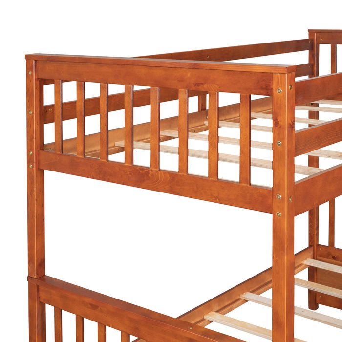 Bunk Bed With Ladders And 2 Storage Drawers