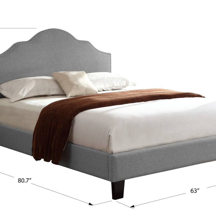 Madison - Uhpolstered Queen Bed - Light Gray