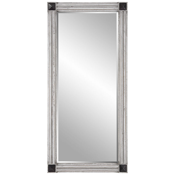 Manor - Distressed Oversized Mirror - Pearl Silver