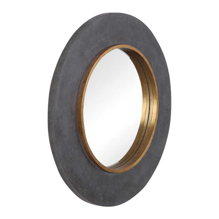 Saul - Round Mirror - Black