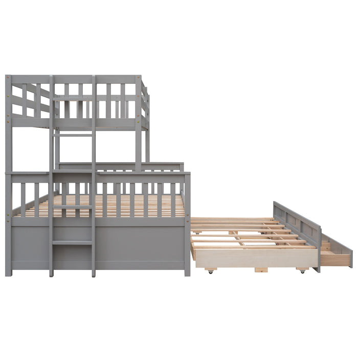 Bunk Bed With Twin Size Trundle And Drawers
