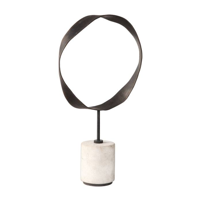 Rilynn - Metal Ring Sculpture - Dark Gray