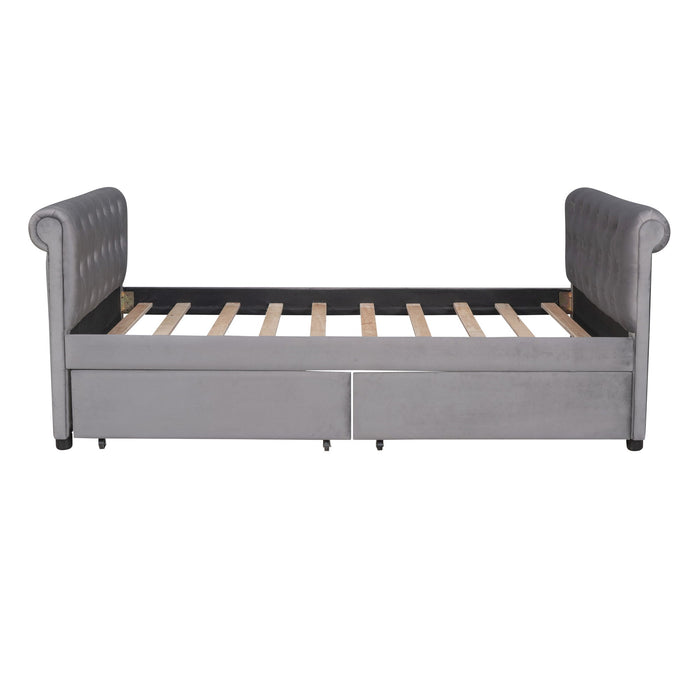 Upholstered Daybed, Wood Slat Support