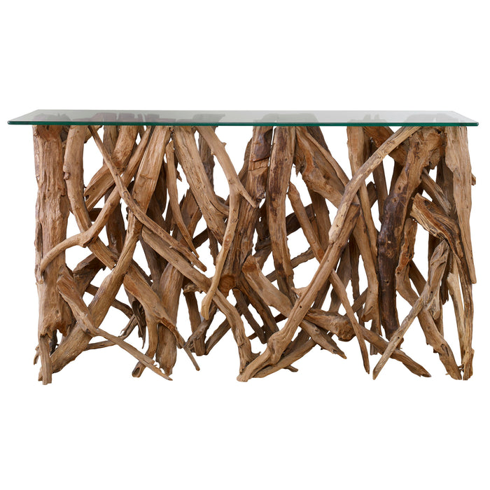 Teak Wood - Console - Light Brown