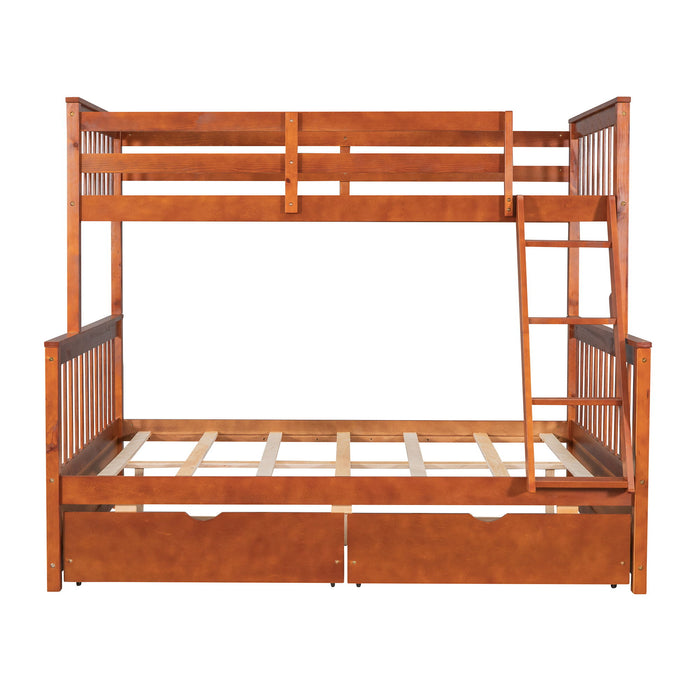Bunk Bed With Ladders And 2 Storage Drawers