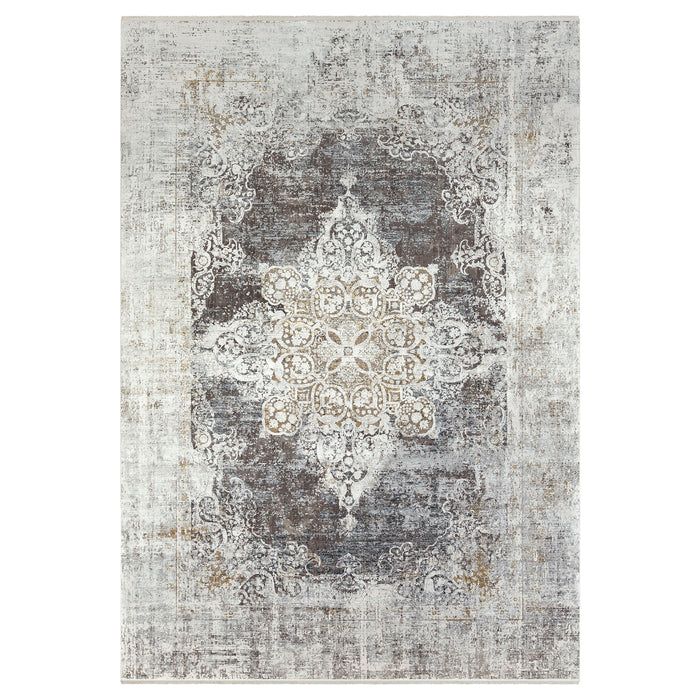 Poneto - Traditional 9.5 X 13 Rug - Pearl Silver