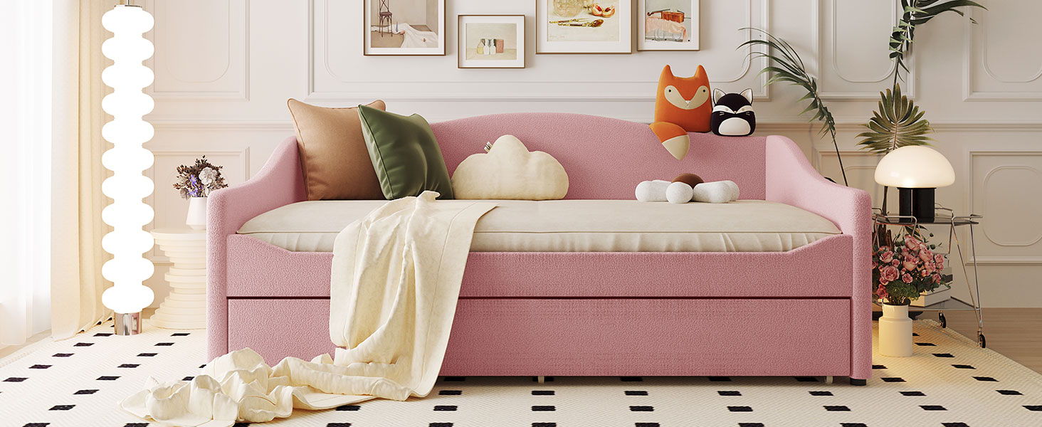 Upholstered Daybed With Light And Trundle