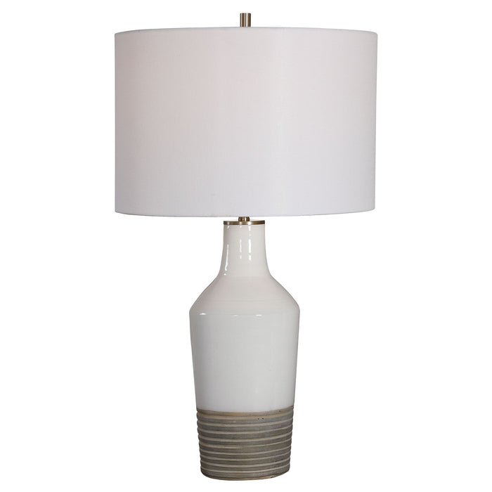 Dakota - Crackle Table Lamp - White