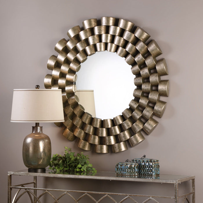 Taurion - Leaf Round Mirror - Silver