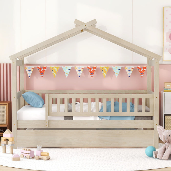 Creativity House Bed With Twin Size Trundle
