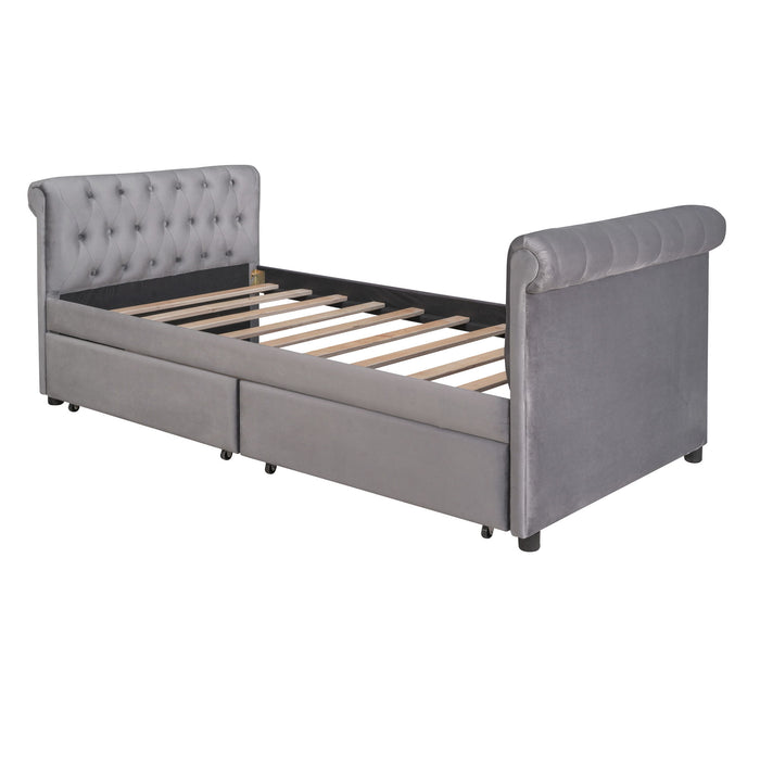 Upholstered Daybed, Wood Slat Support