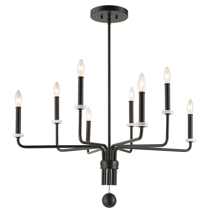 Ebony - Elegance 8 Light Chandelier - Black