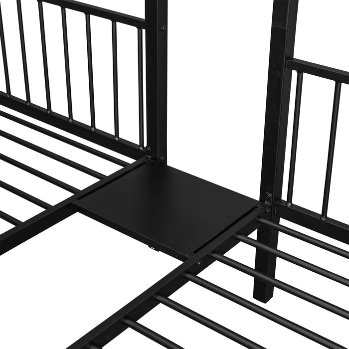 Triple Bunk Bed With Drawers And Guardrails