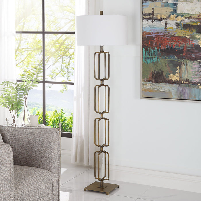 Link - Brushed Gold Floor Lamp