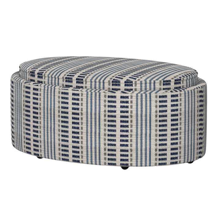 Casey - Storage Ottoman With Tray - Old Town Stripe