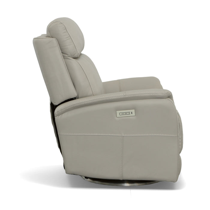 View - Swivel Power Recliner with Power Headrest & Lumbar