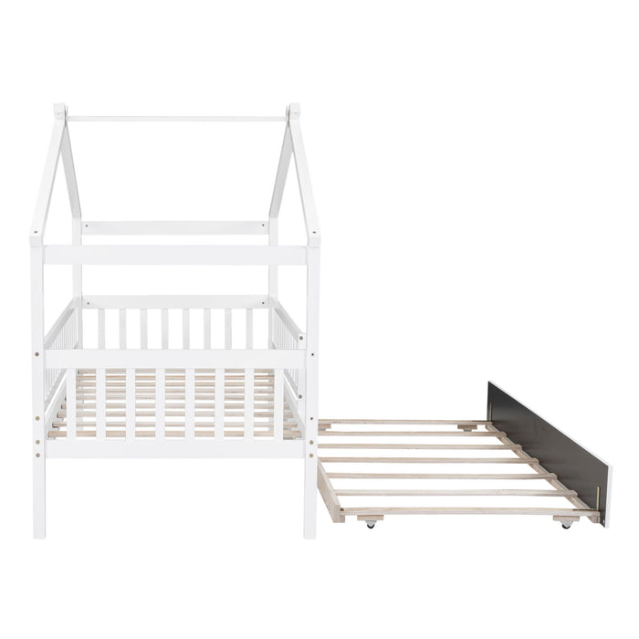 Creativity House Bed With Twin Size Trundle