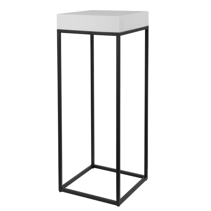 Gambia - Marble Plant Stand - White & Black