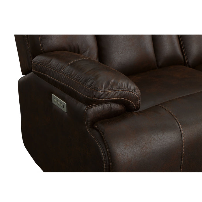 Clive - Power Reclining Sofa with Power Headrests & Lumbar - Dark Brown