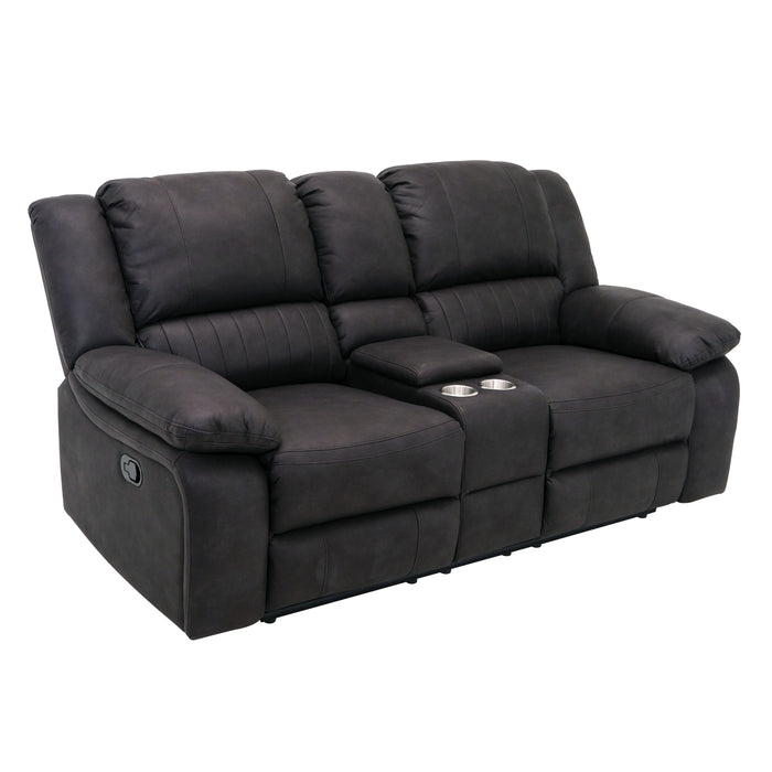 Navaro - Reclining Console Loveseat - Black Licorice