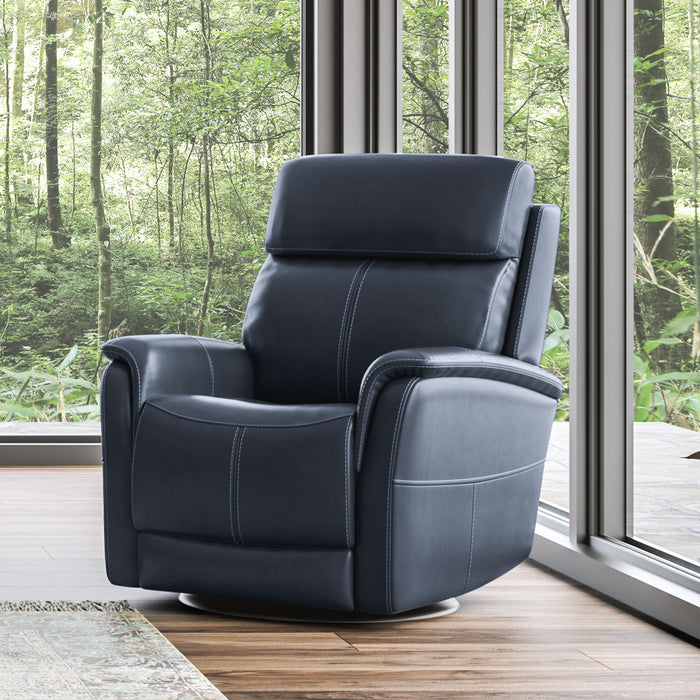 View - Swivel Power Recliner with Power Headrest & Lumbar